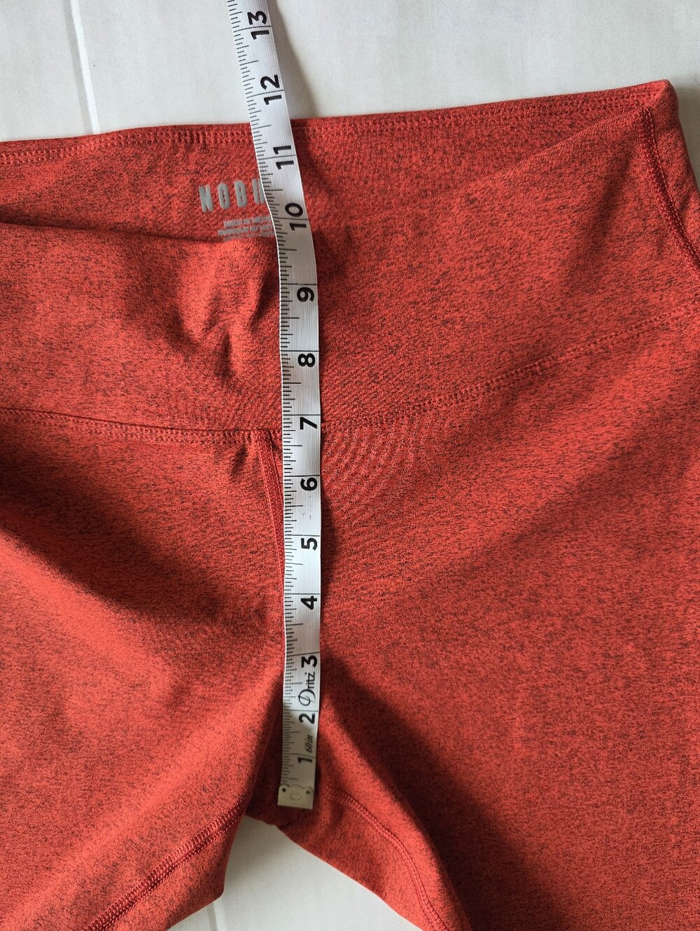 NOBULL HighRise Ankle Leggings M Red Black Marled Athletic Gym Training Crossfit - Picture 7 of 8